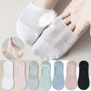 6/1Pairs New Kawai Women Socks Summer Cute Japanese Fashion Cartoon Bear Funny Socks Soft Cotton Short Non-slip Invisible Socks