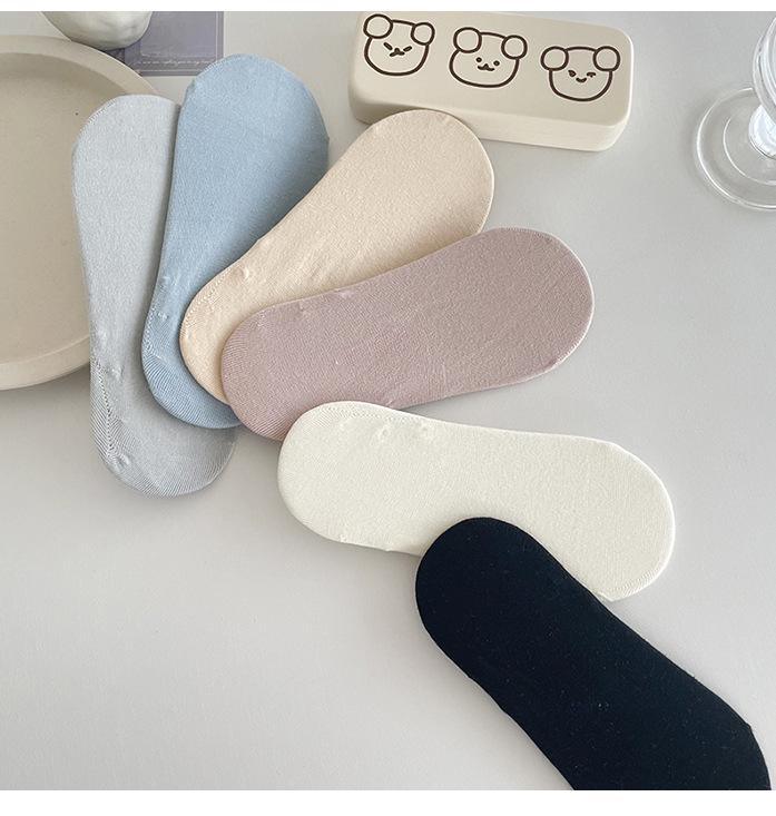 6/1Pairs New Kawai Women Socks Summer Cute Japanese Fashion Cartoon Bear Funny Socks Soft Cotton Short Non-slip Invisible Socks